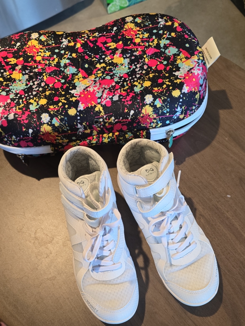 NFINITY White High-Top Kids Sneakers with Strap and Lace